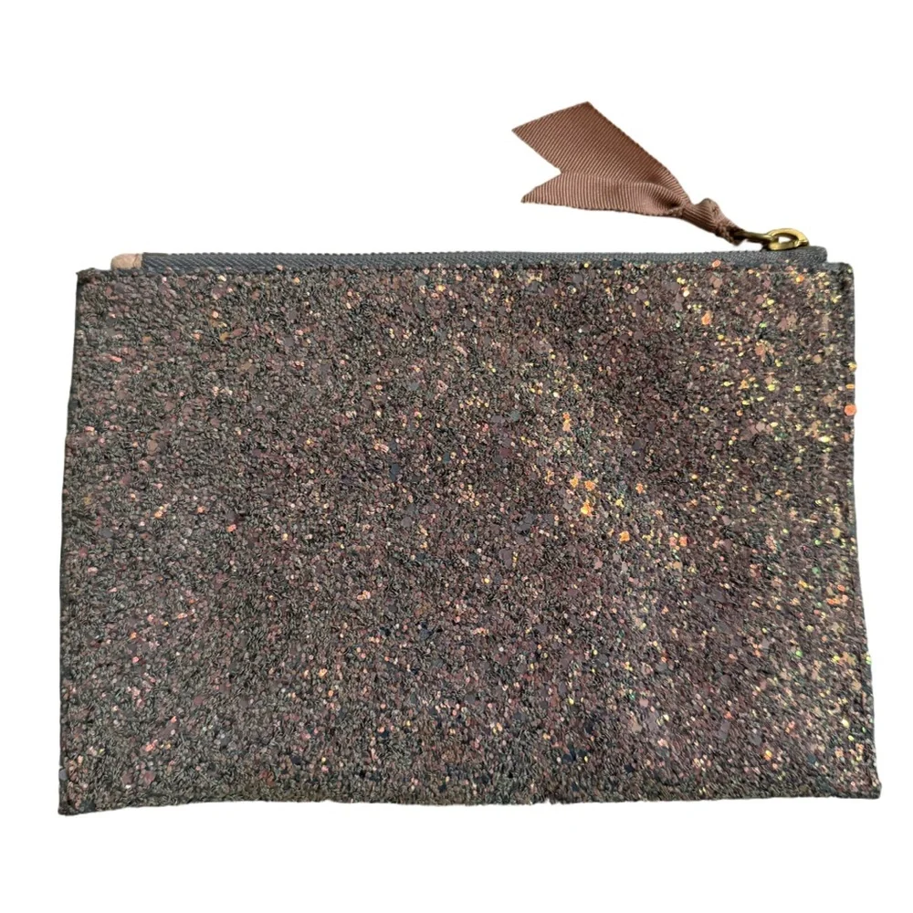 J. Crew Glitter Zipper Pouch